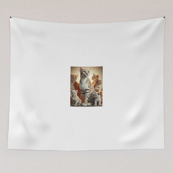 Item preview, Feliform Mom with Diverse Cubs – Realistic Wildlife Animal Art designed and sold by ashokreddy343.