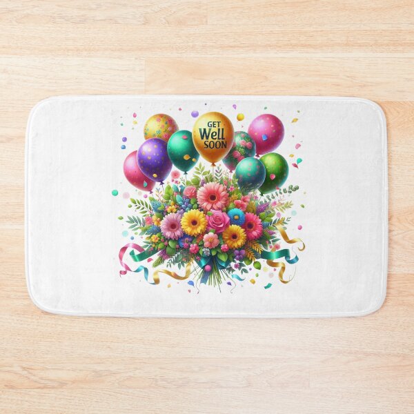 Item preview, Get Well Soon Balloons and Daisies designed and sold by purplesensation.