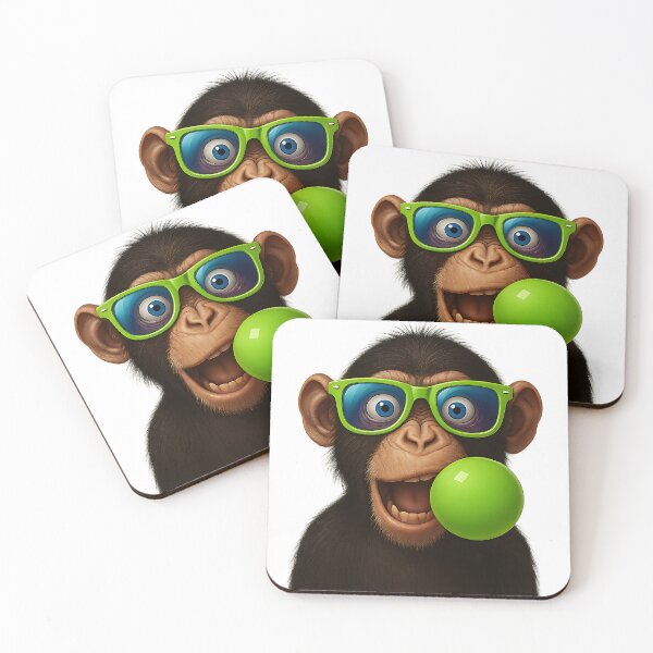 Item preview, Cool monkey with bubble gum designed and sold by nkhookysun.