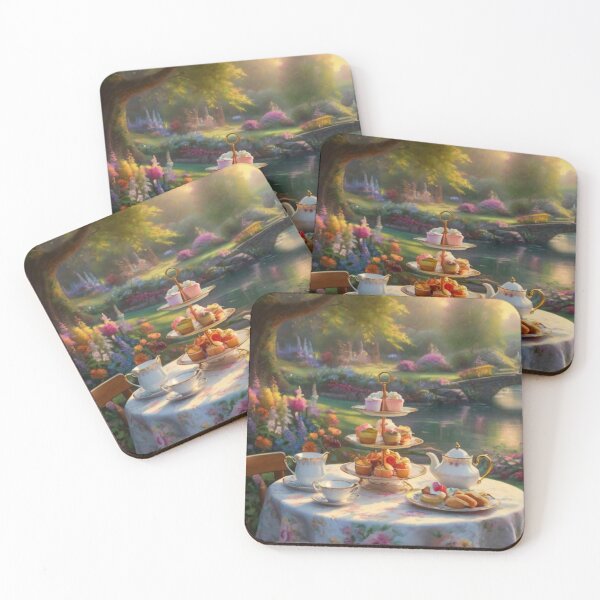 Item preview, Tea Table in Bloom A Canal Garden Scene designed and sold by BlareBlare.