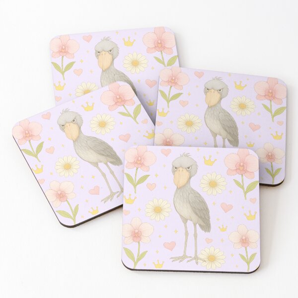 Item preview, Elegant Shoebill with Pink Orchids - Lavender designed and sold by HIMEKARI.