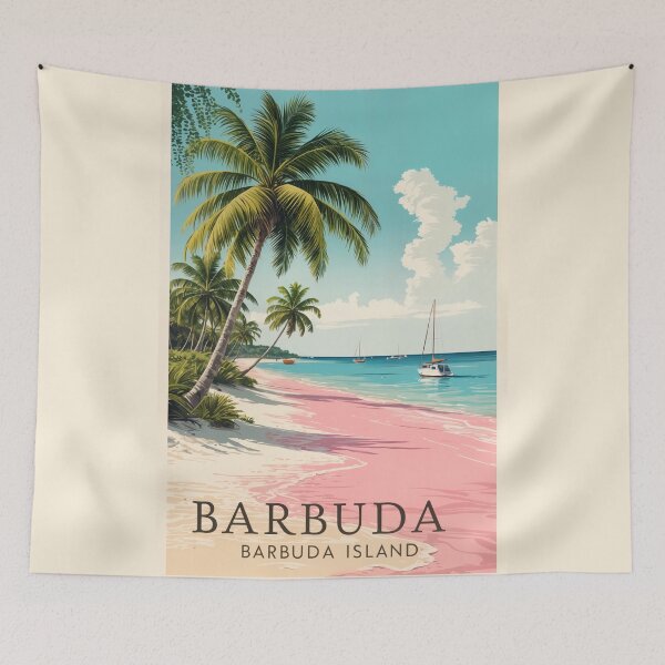 Item preview, Barbuda Vintage Travel Poster – Retro Caribbean Island Wall Art designed and sold by Ceemko's Vintage Corner.