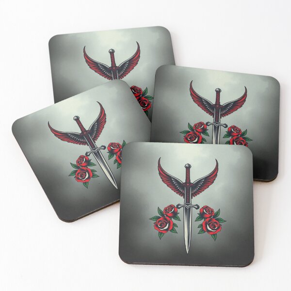Item preview, Winged Dagger with Red Roses designed and sold by PixelArc.