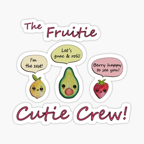 Kawaii Fruit Trio Sticker