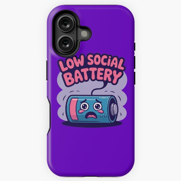Item preview, Cartoonish Low Social Battery Ilustration designed and sold by MonkiFlipp.