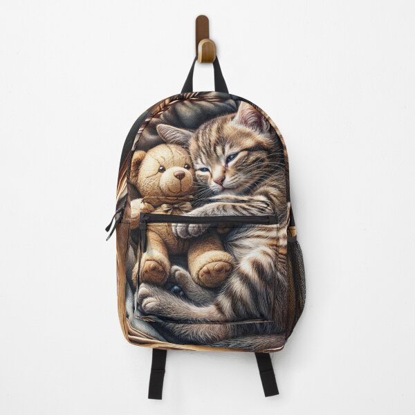 Item preview, Teddy Sleeping with a Kitten designed and sold by M-Y-A-R-T-.