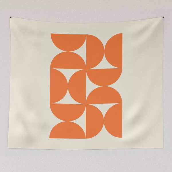Item preview, Bauhaus Orange Semi Circles Pattern designed and sold by Paigaam.