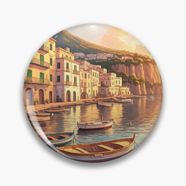 Item preview, Marina Grande, Sorrento: Sunset Harbor Glow designed and sold by LSVart.