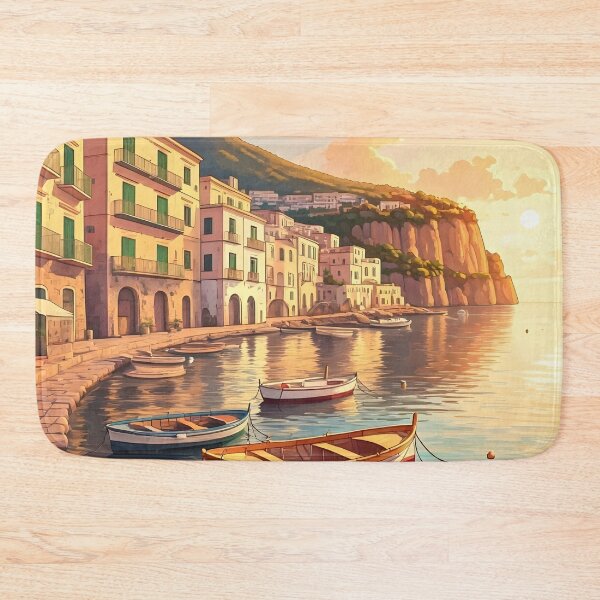 Item preview, Marina Grande, Sorrento: Sunset Harbor Glow designed and sold by LSVart.