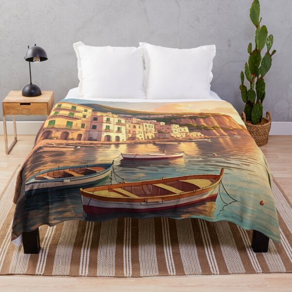 Item preview, Marina Grande, Sorrento: Sunset Harbor Glow designed and sold by LSVart.