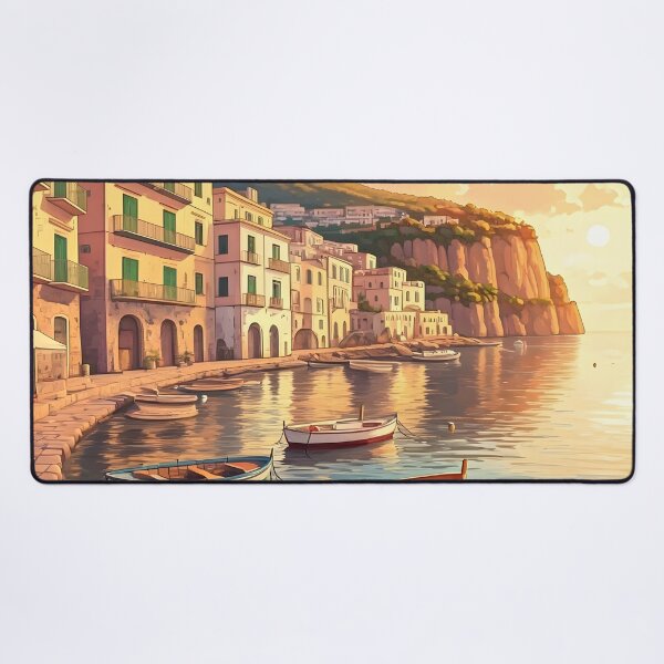 Item preview, Marina Grande, Sorrento: Sunset Harbor Glow designed and sold by LSVart.
