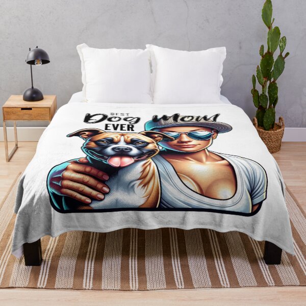 Item preview, Funny Dog Mom - Urban Style Woman and Pitbull  designed and sold by MayaPrintLab.