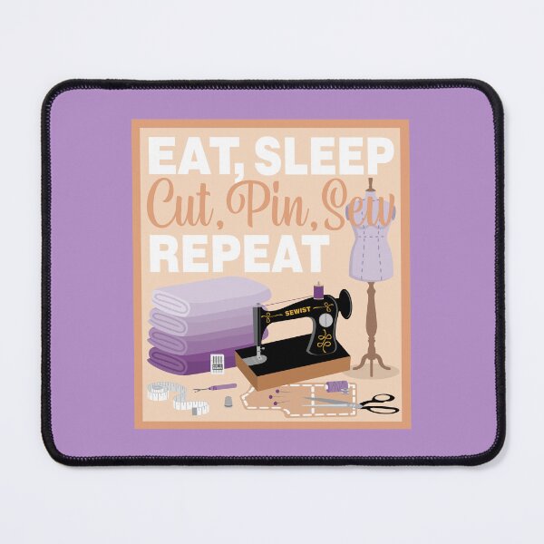 Item preview, Eat Sleep Repeat Dressmaking - Old Machine - PURPLE designed and sold by StellarFX.
