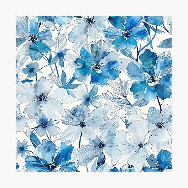 Item preview, Arts des fleurs bleues designed and sold by CoolPixels.