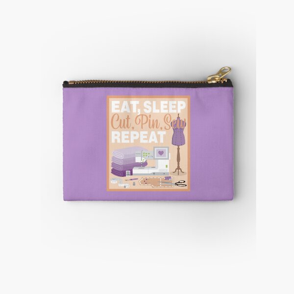 Item preview, Eat Sleep Repeat Dressmaking - Embroidery Machine - PURPLE designed and sold by StellarFX.