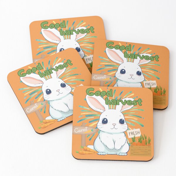 Item preview, Good Harvest – Happy Bunny with Carrots designed and sold by MadeByKriss.