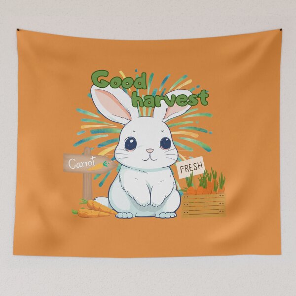 Item preview, Good Harvest – Happy Bunny with Carrots designed and sold by MadeByKriss.