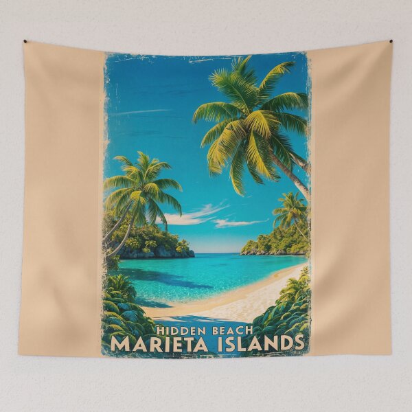 Item preview, Hidden Beach Marieta Islands Poster – Vintage Mexico Travel Print designed and sold by Ceemko's Vintage Corner.