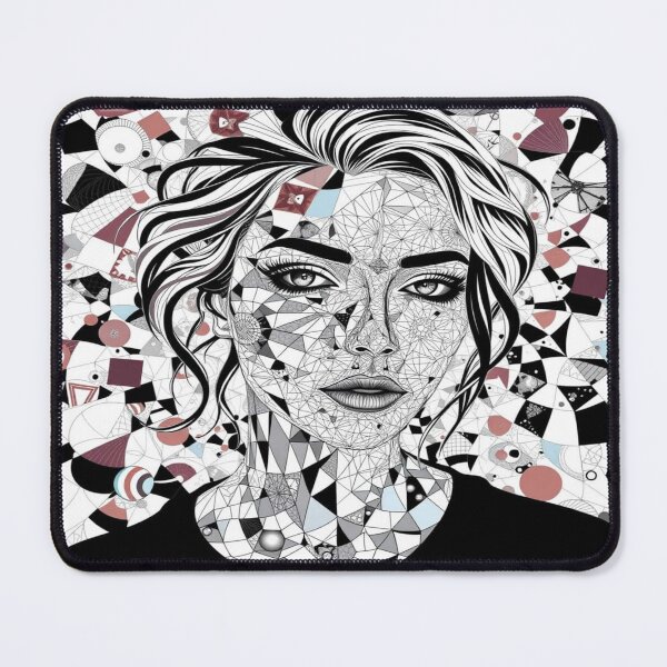 Item preview, Geometric abstract portrait – fragmented lines, pulsating energy, creative depth & structure designed and sold by FotoworldEdel.