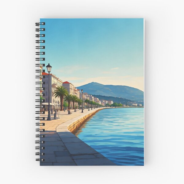 Item preview, Volos Waterfront Promenade: Summer Morning Tranquility designed and sold by LSVart.
