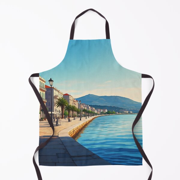 Item preview, Volos Waterfront Promenade: Summer Morning Tranquility designed and sold by LSVart.