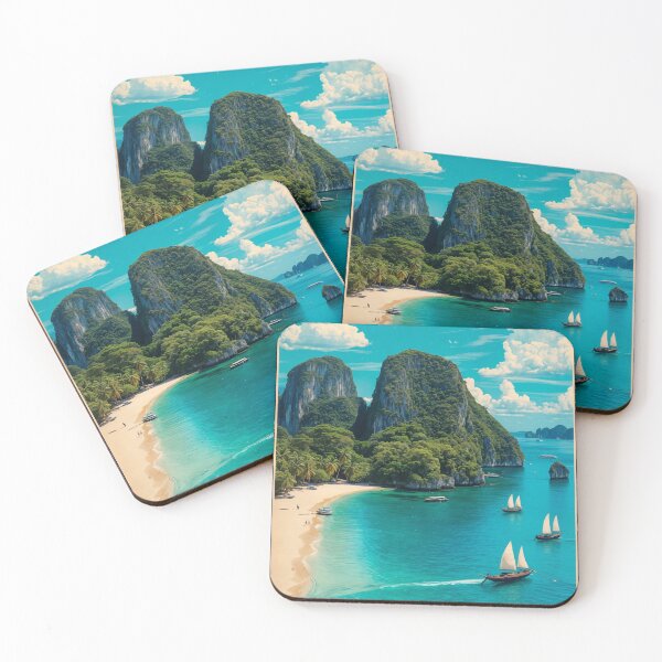Item preview, Maya Bay Thailand Vintage Poster – Retro Phi Phi Islands Wall Print designed and sold by Ceemko's Vintage Corner.