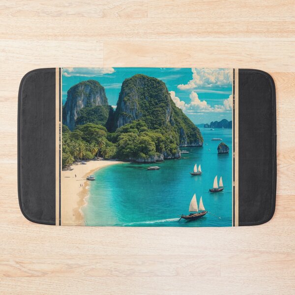 Item preview, Maya Bay Thailand Vintage Poster – Retro Phi Phi Islands Wall Print designed and sold by Ceemko's Vintage Corner.