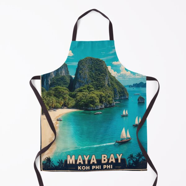 Item preview, Maya Bay Thailand Vintage Poster – Retro Phi Phi Islands Wall Print designed and sold by Ceemko's Vintage Corner.