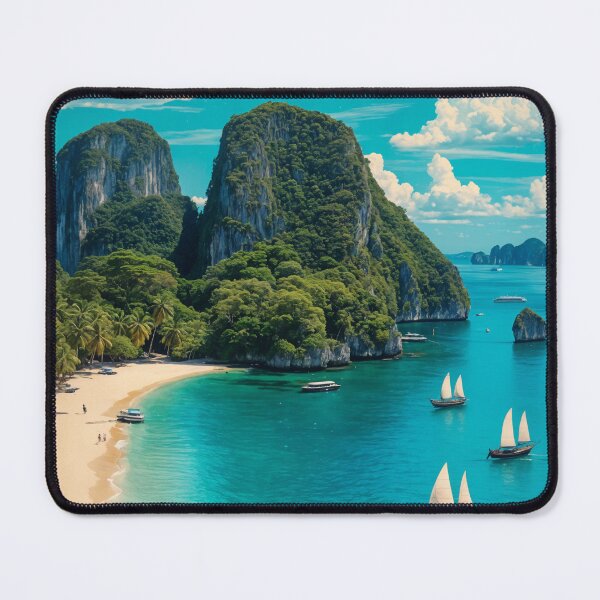 Item preview, Maya Bay Thailand Vintage Poster – Retro Phi Phi Islands Wall Print designed and sold by Ceemko's Vintage Corner.