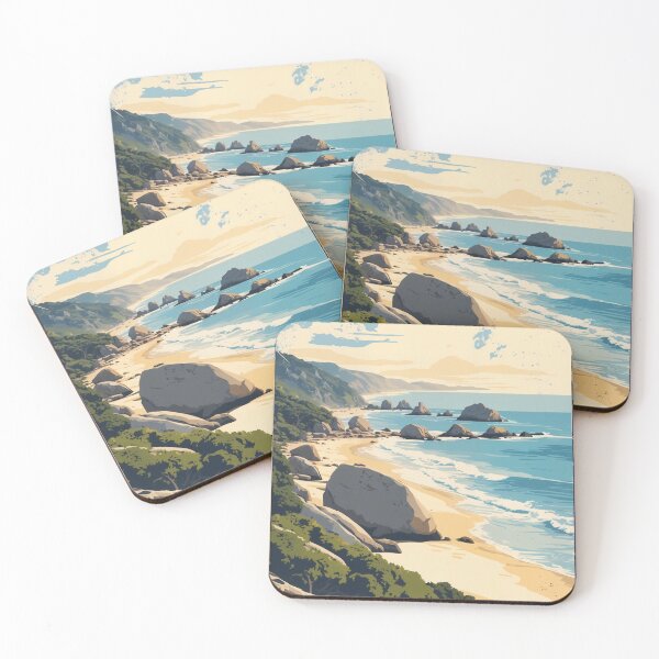 Item preview, Boulders Beach South Africa Poster – Vintage Penguin Beach Wall Art designed and sold by Ceemko's Vintage Corner.