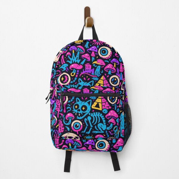 Item preview, Vibrant Neon Psychedelic Skull Pattern designed and sold by tretyakov.
