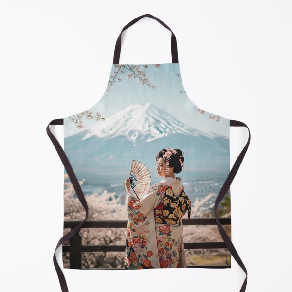 Item preview, Kimono Beauty with Sacred Mount Fuji and Cherry Blossoms designed and sold by schwa24jpn.