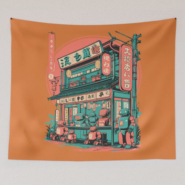 Item preview, Vintage Japanese Storefront – Nostalgic Tokyo Street Scene designed and sold by Anno Meister.