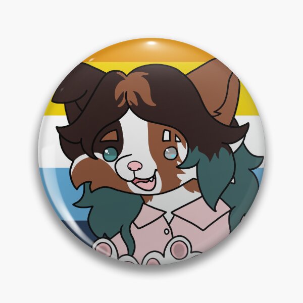 Item preview, AroAce Pride Furry Pin designed and sold by ToastieToastata.