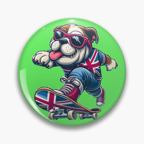 Item preview, Cool British Bulldog on Skateboard  designed and sold by martinspixs.