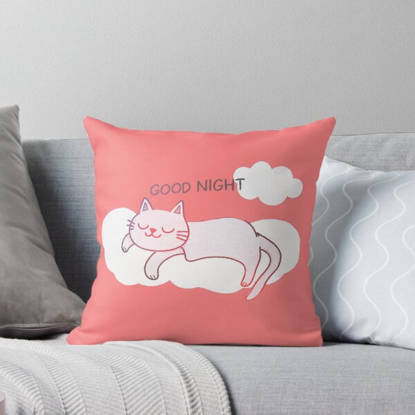 Item preview, Sleepy Cat on a Cloud ☁️Kawaii Good Night Design designed and sold by Glow vibes art 919.