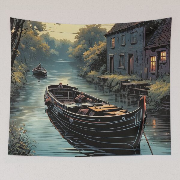 Item preview, Puppy in a canal boat on a river designed and sold by Colin Bentham.