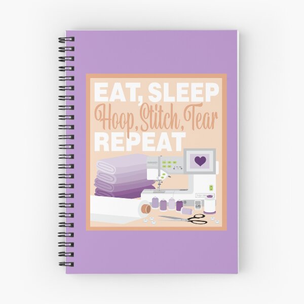 Item preview, Eat Sleep Repeat Embroidery - Embroidery Machine - PURPLE designed and sold by StellarFX.