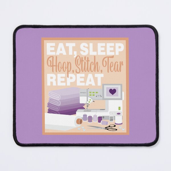Item preview, Eat Sleep Repeat Embroidery - Embroidery Machine - PURPLE designed and sold by StellarFX.