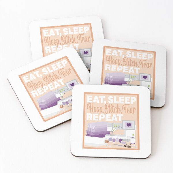 Item preview, Eat Sleep Repeat Embroidery - Embroidery Machine - PURPLE designed and sold by StellarFX.