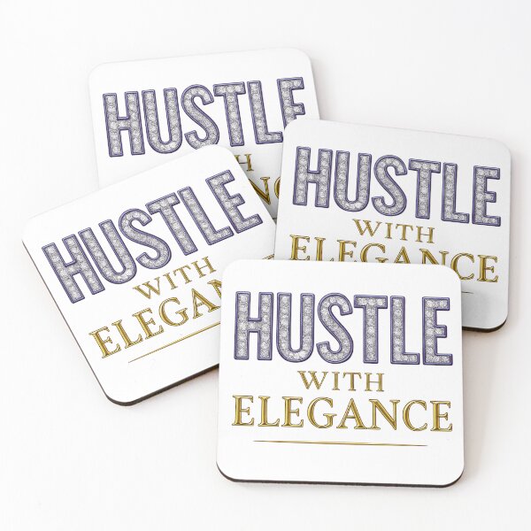 Item preview, Hustle with Elegance – Diamond Gold Luxury Quote designed and sold by VIBE CRAFT STUDIO.