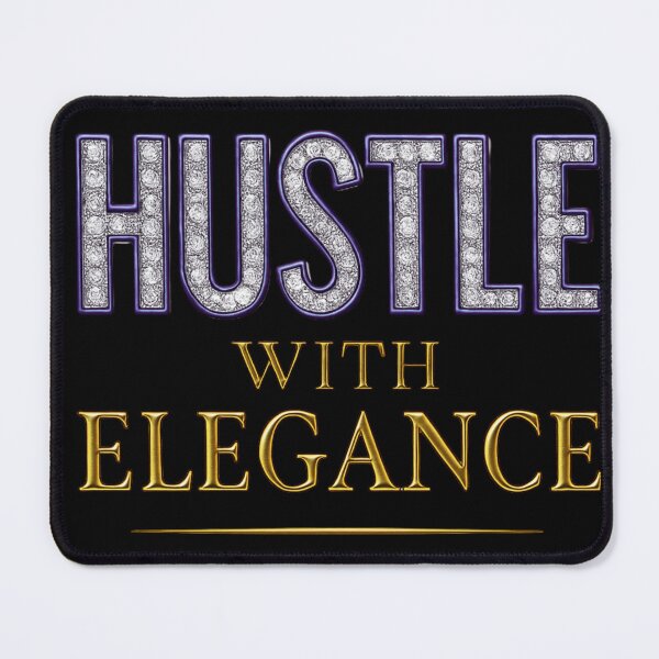 Item preview, Hustle with Elegance – Diamond Gold Luxury Quote designed and sold by VIBE CRAFT STUDIO.