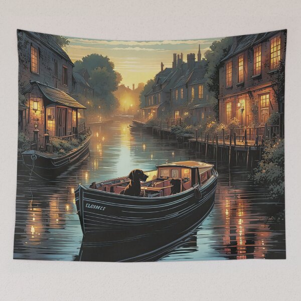 Item preview, Puppy in a canal boat on a river designed and sold by Colin Bentham.