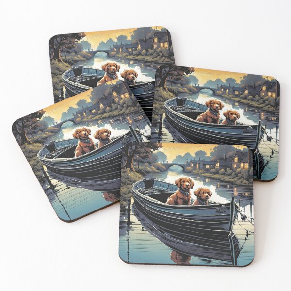 Item preview, Puppy in a canal boat on a river designed and sold by Colin Bentham.