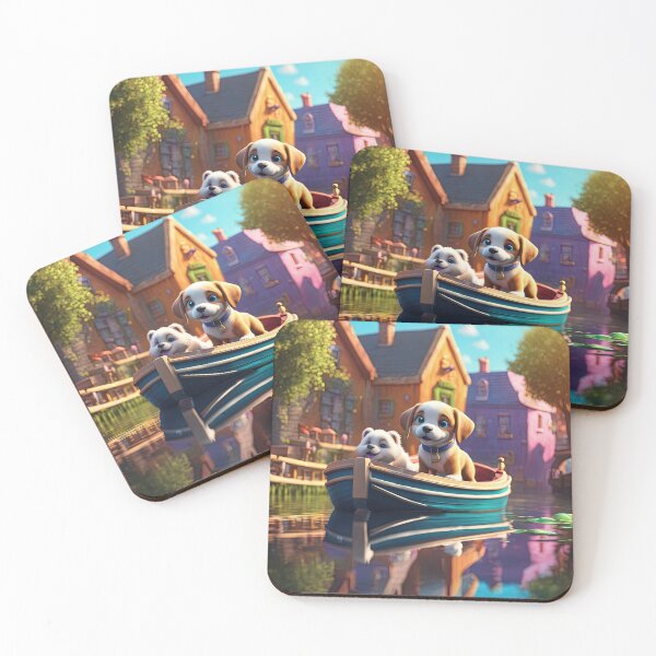 Item preview, Puppy in a canal boat on a river designed and sold by Colin Bentham.