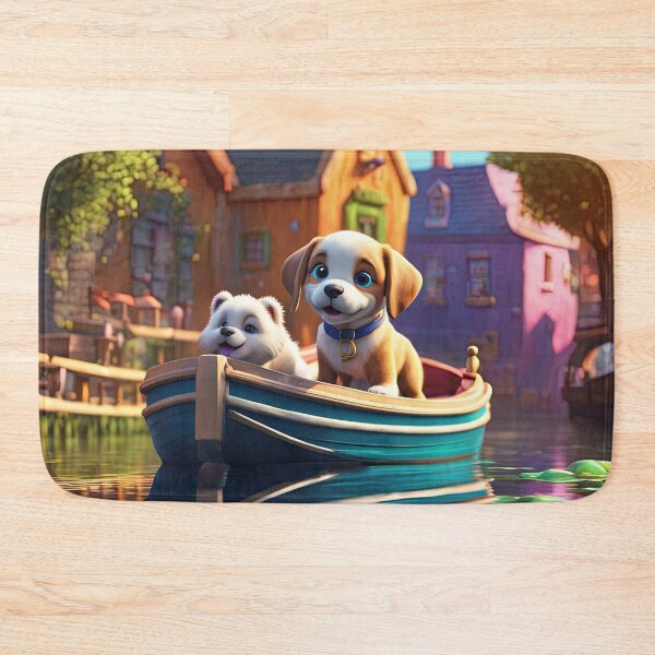 Item preview, Puppy in a canal boat on a river designed and sold by Colin Bentham.