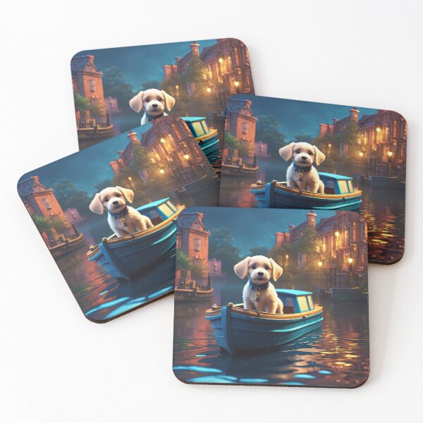 Item preview, Puppy in a canal boat on a river designed and sold by Colin Bentham.