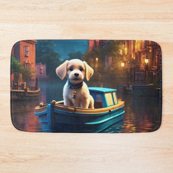 Item preview, Puppy in a canal boat on a river designed and sold by Colin Bentham.