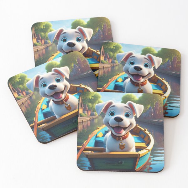 Item preview, Puppy in a canal boat on a river designed and sold by Colin Bentham.