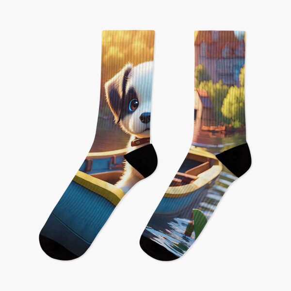 Item preview, Puppy in a canal boat on a river designed and sold by Colin Bentham.